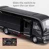 Scale 1:33 Coaster Business Bus Model Car Toy Music Light Pull Back Alloy Diecast MPV Vehicle Models Boys Ornament Collection