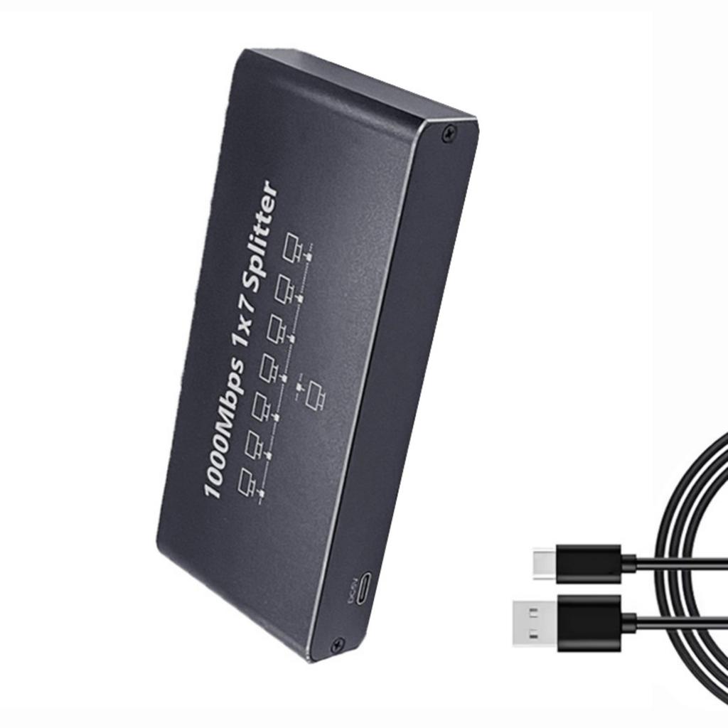 7 Port RJ45 Ethernet Splitter Adapters 1000Mbps Fast speed Networking Expansion For Computers Routers Switches