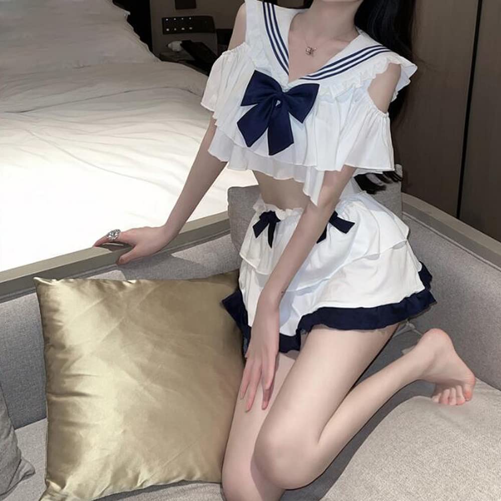 Sexy Sailor Uniform Extremely Erotic Cute High School Maid Style Popular Cosplay Uniform [LIKENNY] Cosplay, See-Through, Miniskirt, Uniform,