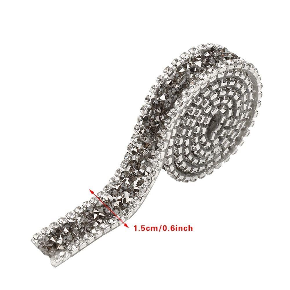 1pcs Hotfix Trim Crystal Trim Ribbon 1 Yard Length Diamond Mesh Wrap Rhinestone Ribbon  For Sewing