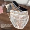 Bow Underwear for Women Transparent Mesh Lace Briefs Lingerie Lace Flower Panties Lady