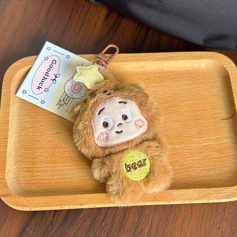 1 st Tecknad Pyjamas Stjärnman Nyckelring Plysch Hängande Prydnad Väskhänge Djur Uppstoppad Nyckelring Tillbehör Semestergåvor