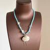 Midsummer Hot Beach, Seaside Vacation Wind Light Blue Beaded Necklace Women's Summer Niche High-end Clavicle Chain