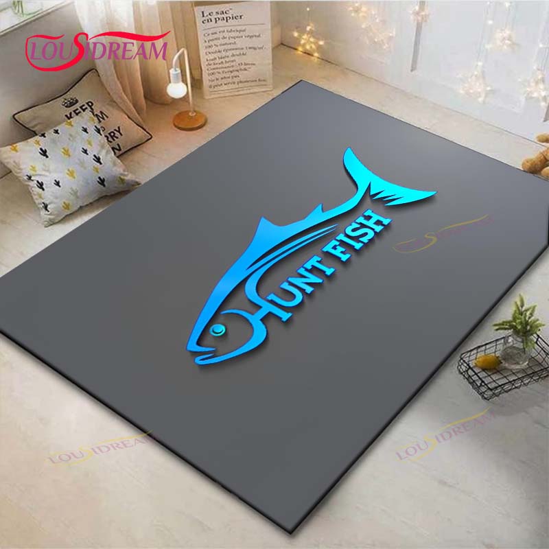Marine Fish, Sea Turtles, Jellyfish Printed Carpet Outdoor Area Rug Non -slip Carpet Bedroom Decor Carpet for Living Room Gift