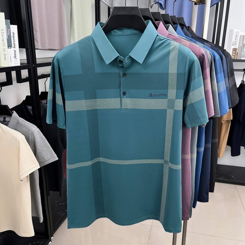 Herren Kurzarm Business Casual Sommer Kühlendes Gefühl Polohemd Oberteil