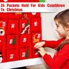Christmas Countdown Calendar, Holiday Advent Santa Figures Kids Adults Christmas Gifts Hanging DIY Bags Tree Room Office Fireplace Funky