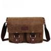 New Fashion Thick Wax Canvas Men Shoulder Bag Messenger Bag Men Crossbody Bag Vintage Male Leisure Sling Bag Casual Boy