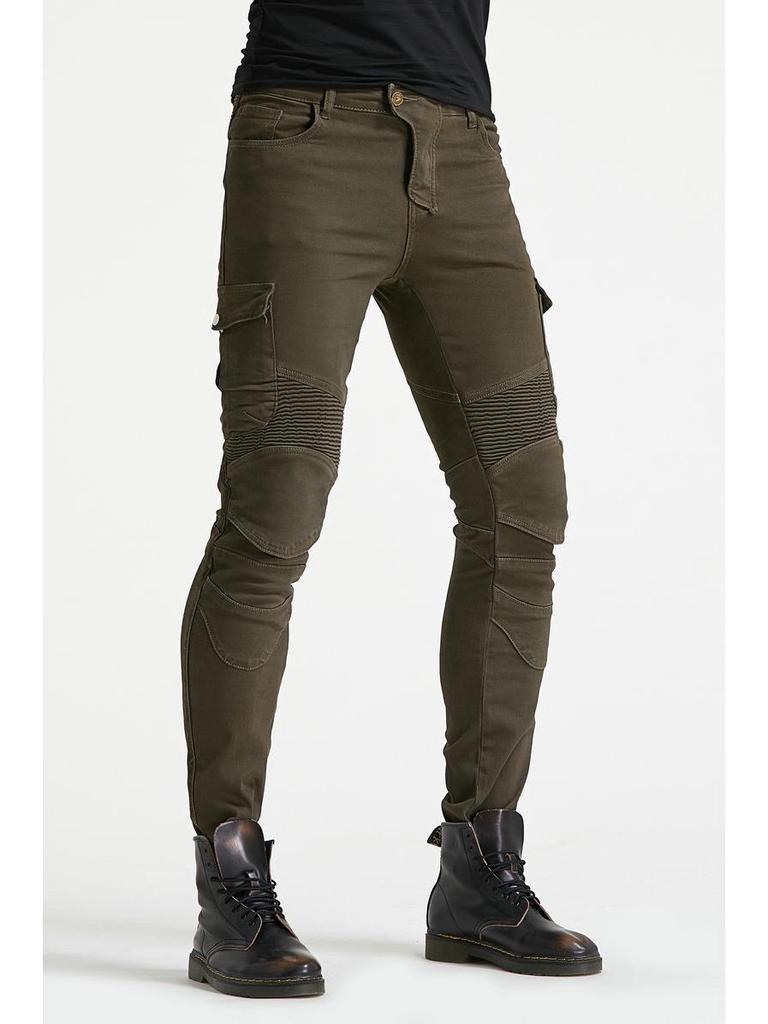 Four Seasons Army Green Motorcycle Riding Jeans with Protective Gear