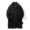 ROMON Men's Premium Relaxed Fit Mid-Length Trench Coat