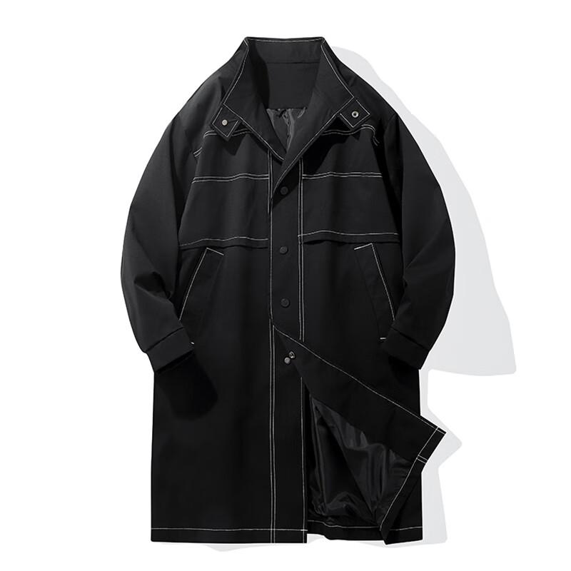 ROMON Men's Premium Relaxed Fit Mid-Length Trench Coat