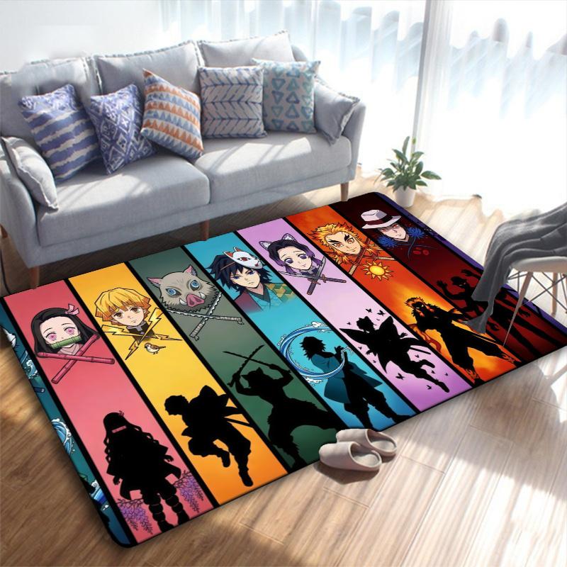 Demon Slayer Carpet Rug for Living Room Bedroom Home Sofa Decoration,Kids play Non-slip Floor Mat