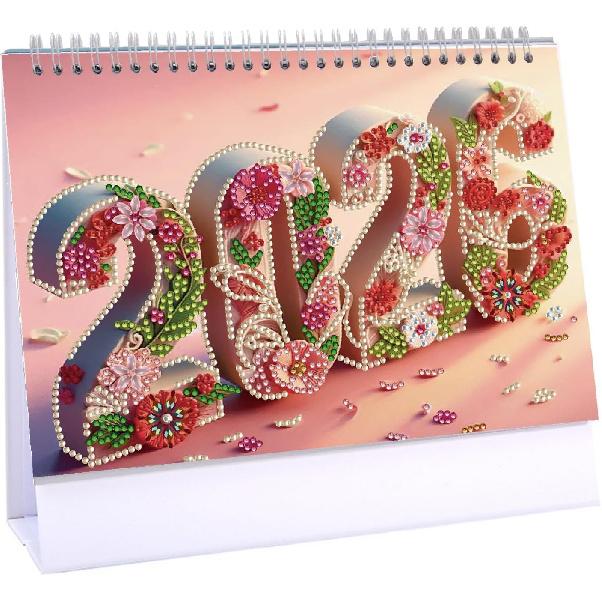2026 Standing Desk Calendar DIY Diamond Art Painting Monthly Flip Desktop Calendar with To Do List Calendars Planner for Home Office-2026-A