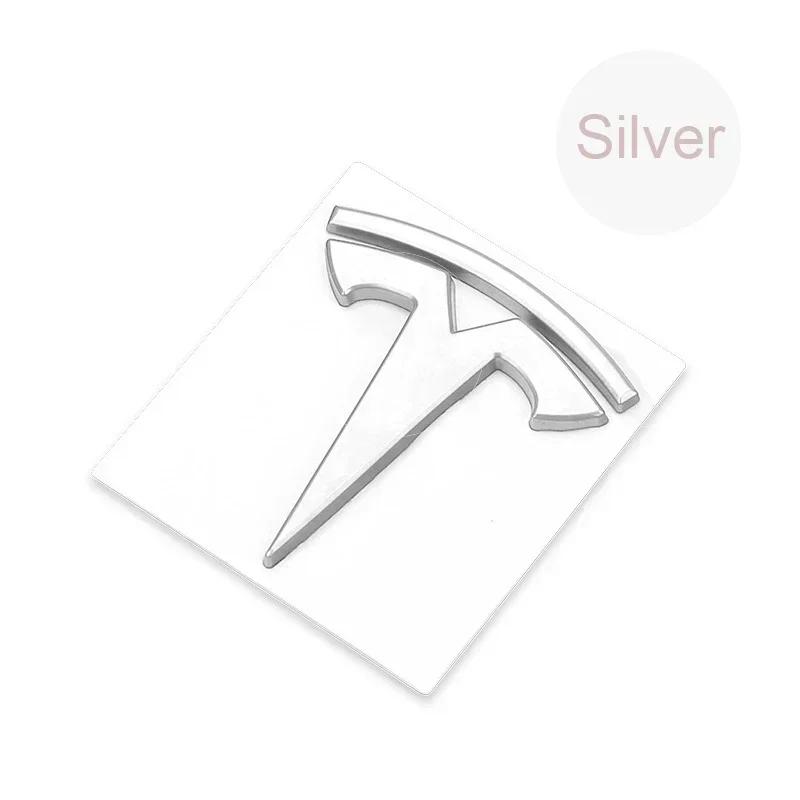 

Car Sticker 2025 New Tesla 6X6.6CM Metal 3D Car Side Badge Rear Trunk Body Sticker Decal for Tesla ModelS ModelY ModelX Model3 C срібний
