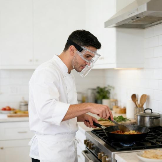 Återanvändbar Ansiktsskärm Helansikts Skyddsmask Klar Stänksäker Ansiktsmask Anti-dimma Säkerhetsglasögon för Matlagning Slipning Skärning