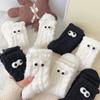 Lustige Socken mit großen Augen Flauschige Winter-Schlafsocken Warm Gemütlich Plüsch