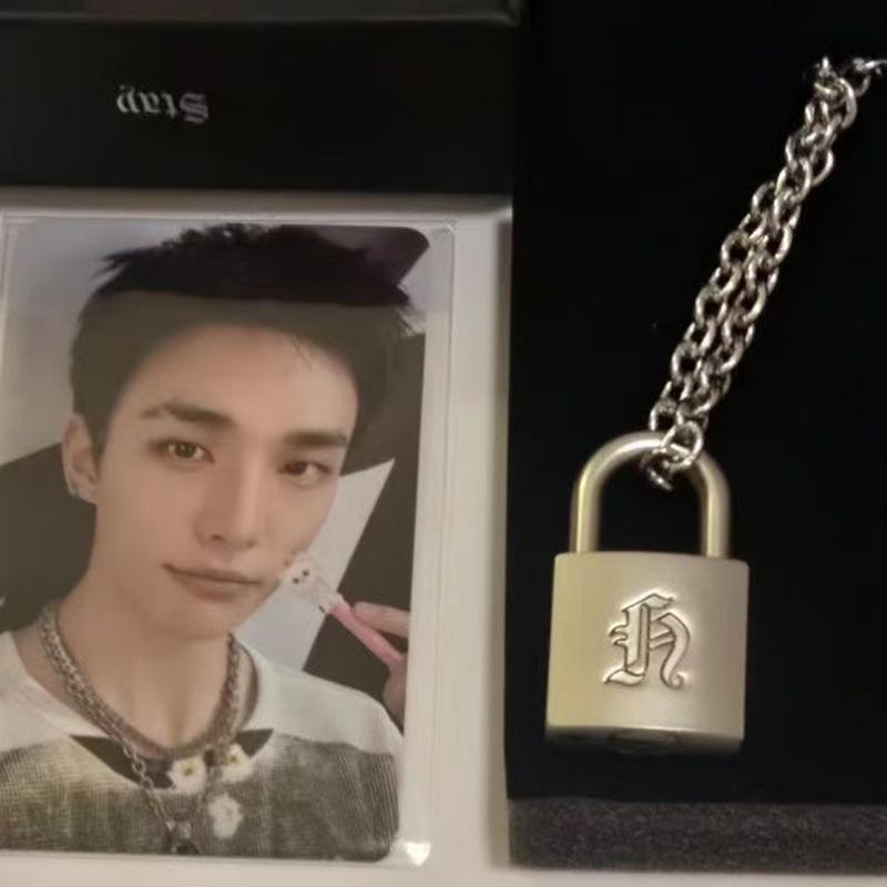 Fashionable Creative Metal Lock Necklace Same As Huang Xuanchen'S Style Punk Necklace Men Women Jewelry Fans Gifts