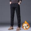 Pants Men's Spring and Autumn Men's New Fleece Warm Versatile Simple Business Pants Solid Color Trend Casual Men's Pants