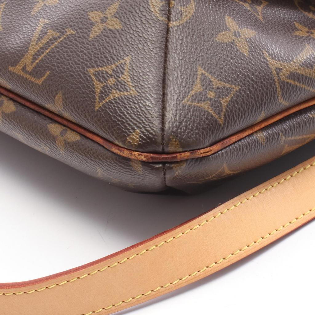 Used LOUIS VUITTON Musette Monogram Shoulder Bag M51256 Monogram PVC Coated Canvas Leather Brown Used Women
