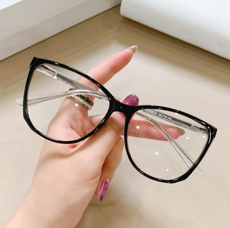 Fashion Women Reading Anti Blue Light Glasses Clear Cat Eye TR90 Prescription Female Glasses Astigmatism