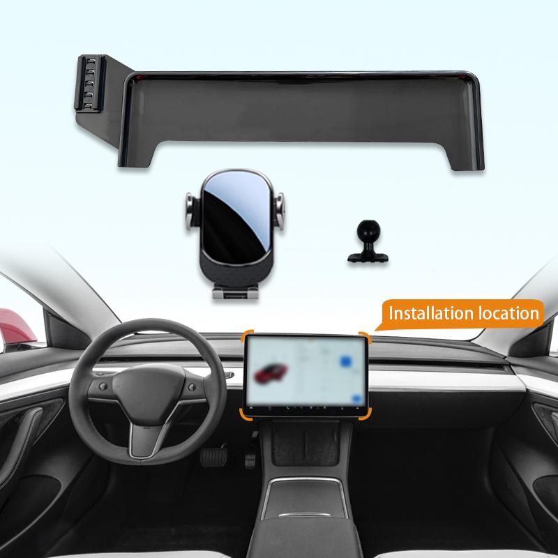 Screen Base Car Phone Holder Mount For Model 3 2017 2018     Central Control Dashboard Phone Holder Stand GPS
