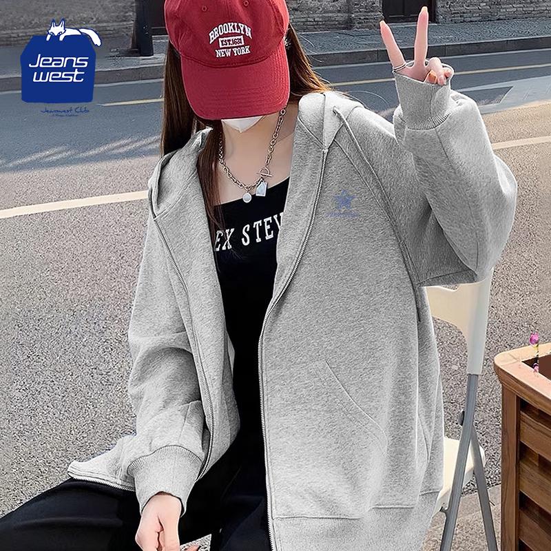 JEANSWEST CLUB Women's Collegiate Zip-Up Hoodie