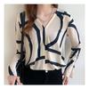 NaVaVa Women Vintage Line Point V Neck Long sleeVe Blouse Nb1957