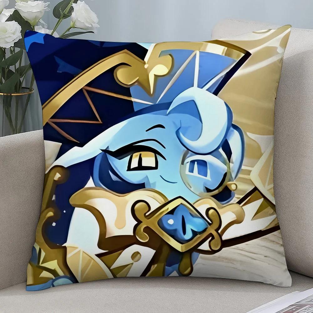 Cookie Run Kingdom Pillow Case 45x45cm - 3D Print Gaming Merch Soft Polyester Fiber Sofa Cushion Cover, Festival Gift for Gamers