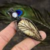Natural Crazy Lace Agate, Moonstone Gemstone Copper Wire Wrap Pendant 2.96" i4O94