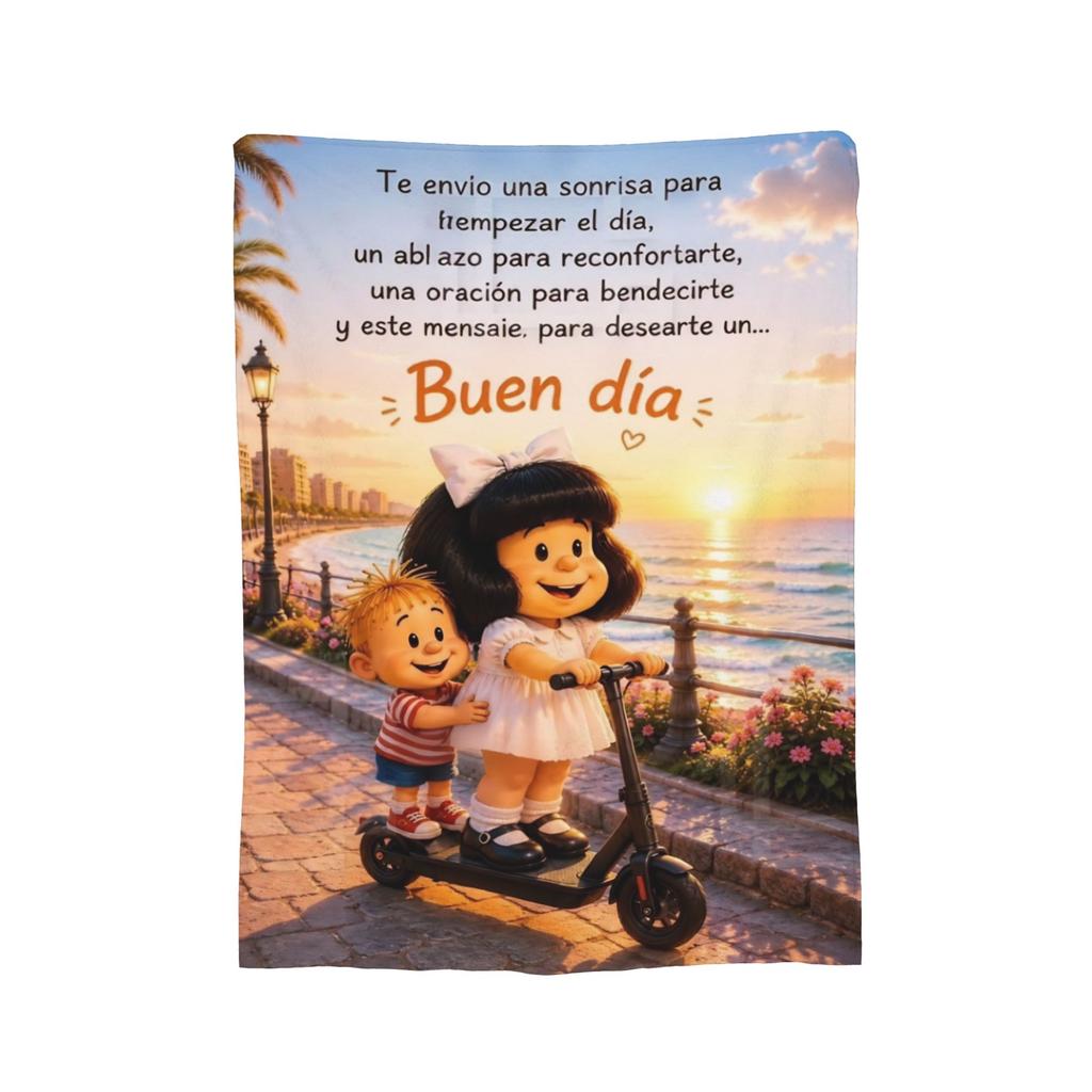 Mafaldas Good Night Sleep Blanket Cover Inspirational Quote Flannel Throw Blankets Air Conditioning Printed Soft Warm Bedspread