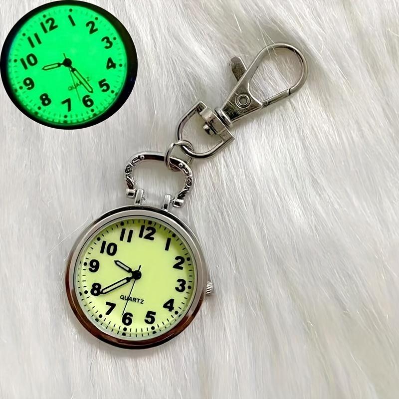 

Glow dial retro digital pocket watch keychain pendant watch student exam pointer quartz watch nurse watch срібний