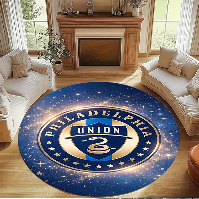 Philips Sports Union Print Round Rug, Washable Floor Carpet, For Entryway Dorm Laundry Room Office Study, Home Decor Birthday Christmas Gift