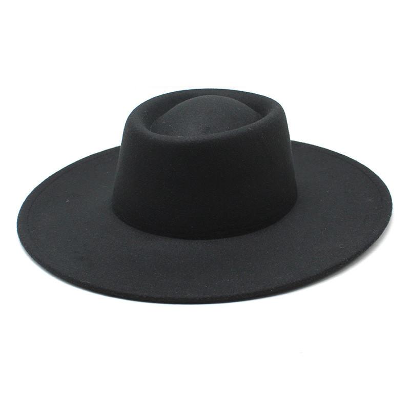 Woolen Fedora Hat Unisex With Large Brim And Satin Texture For Spring And Fall Wear