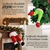 Funny Christmas Tree Leg Ornaments Elf Stuffed Ornaments, Santa Green/Red Legs Decorations, Poseable Creative Xmas Party Hanging Decor for Door Wreath