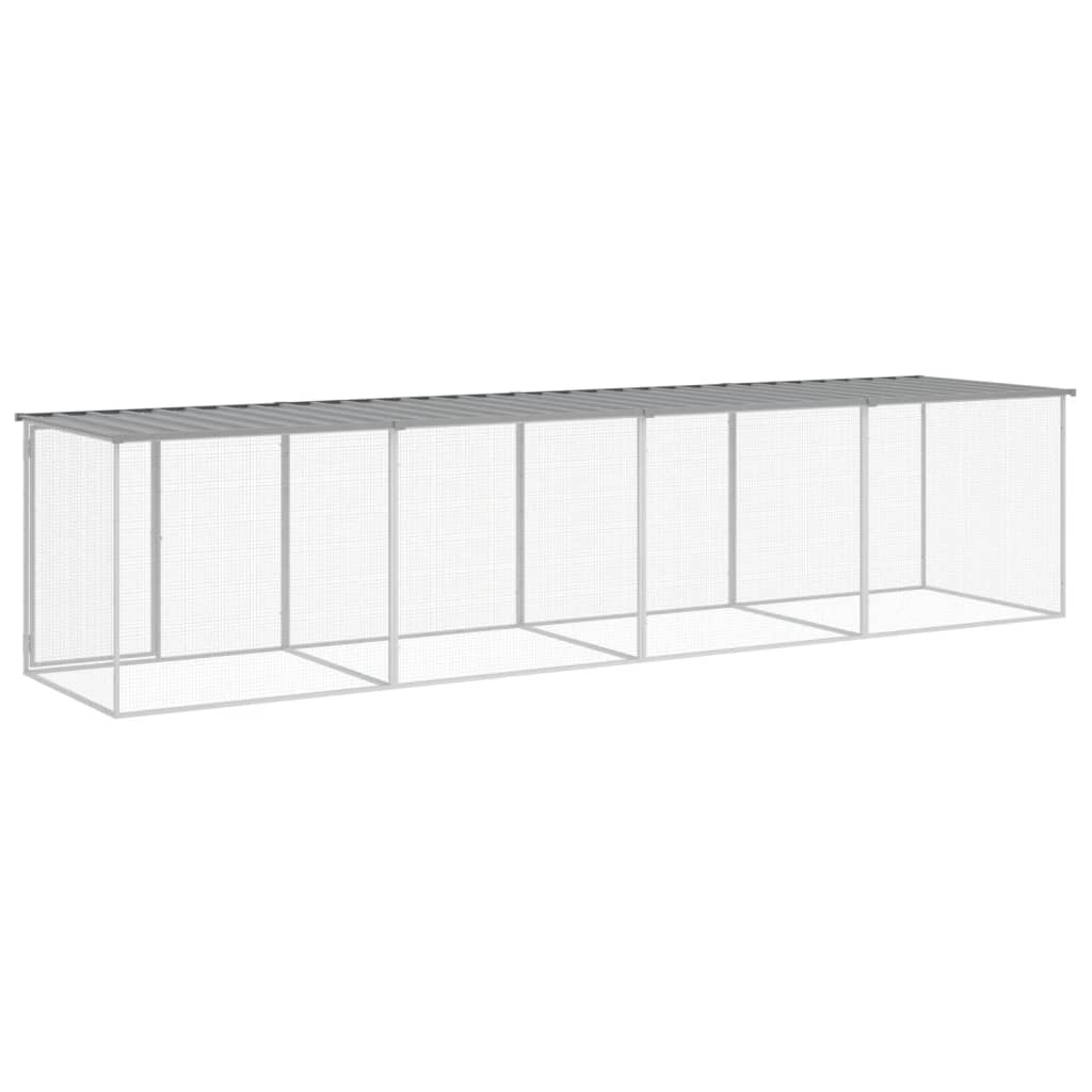 Vidaxl Chicken Coop, With Roof, Light Gray, 403X98X90 Cm, Steel