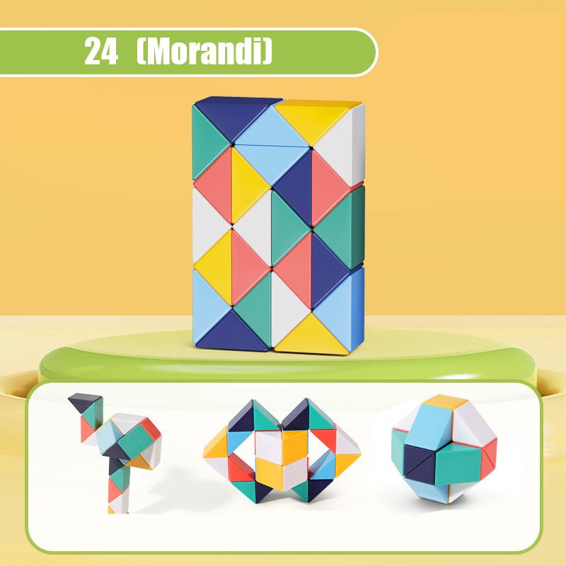 

24-72 Segments Magic Rule Snake Multi-color 3D Puzzle Fidget Toys Decompression Transformable Cubes Educational Toys