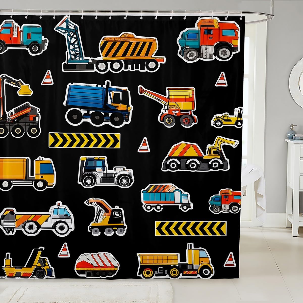 

Lighthouse Shower Curtain Lobster Shower Curtain Sets For Teens Young Palm Trees Nautical Sailboat Bathroom Curtains Cartoon W60H190(CM)-1 Pcs