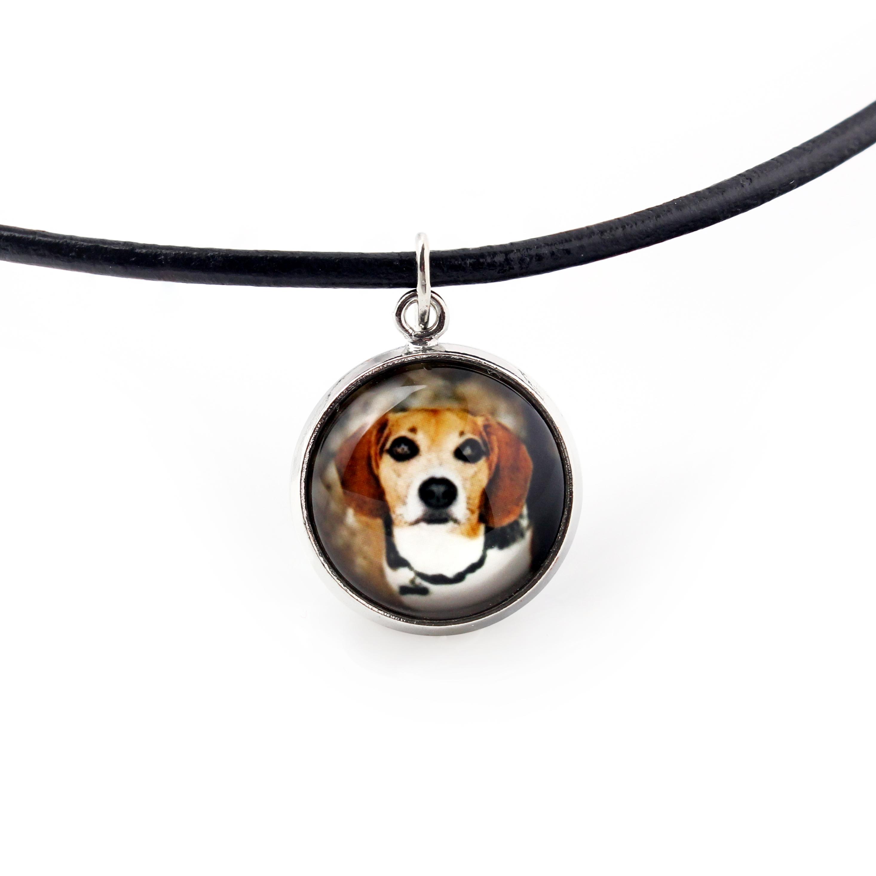

Beagle - necklace pendant with your photo, handmade, handcrafted jewelry by Art-Dog brand срібний