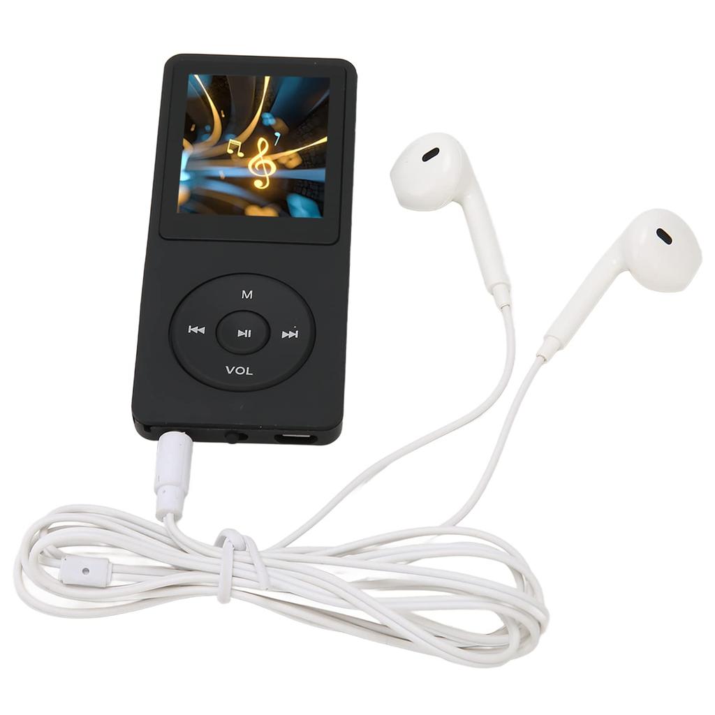 MP3-Player, 8 GB Tragbarer MP3/MP4-Player mit FM-Radio, Diktiergerät, E-Book, HiFi Lossless Sound, 30 Stunden Wiedergabezeit (Schwarz)