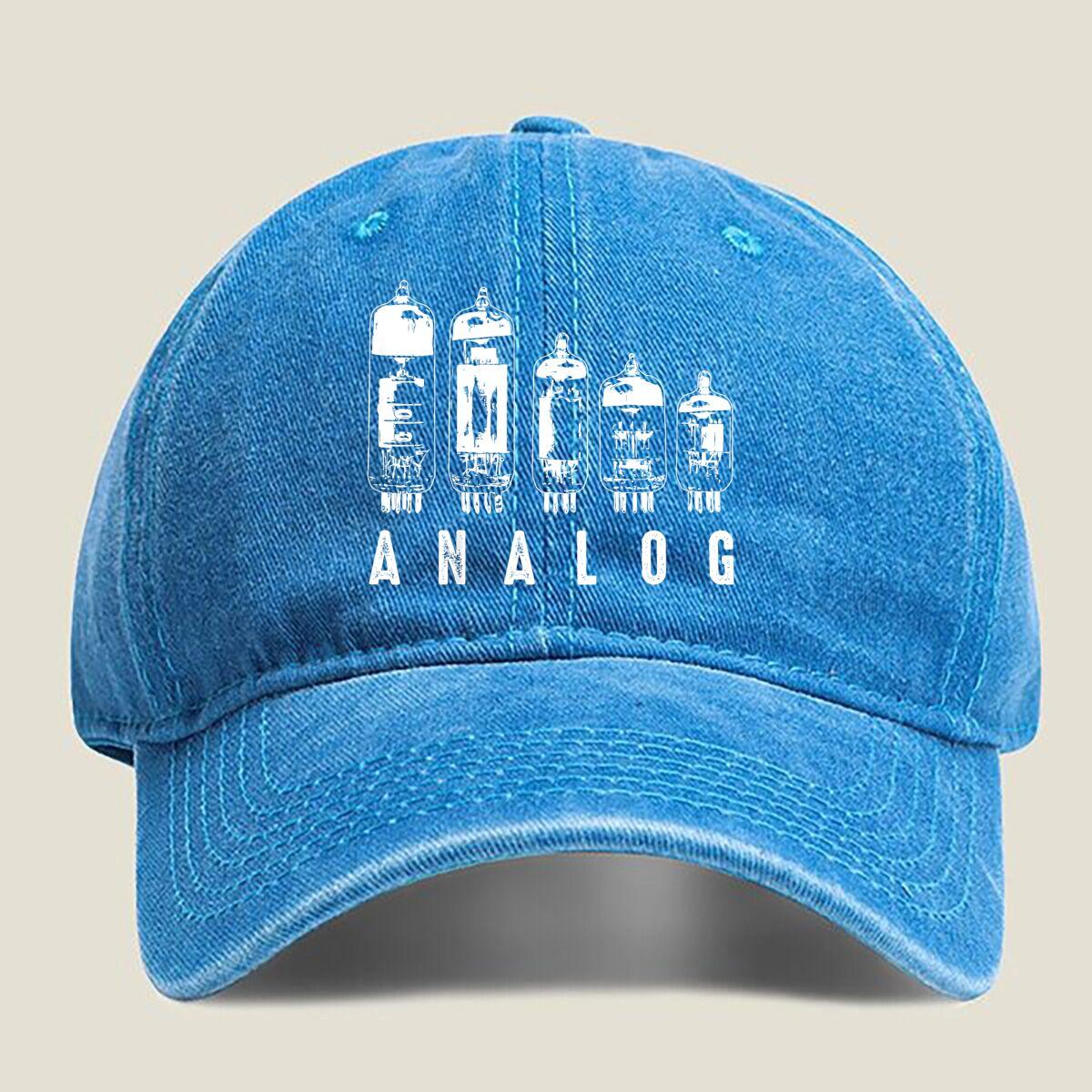

Analog Tubes Fashion Washed Baseball Cap Hat Outdoor Activities One Size озеро синього кольору