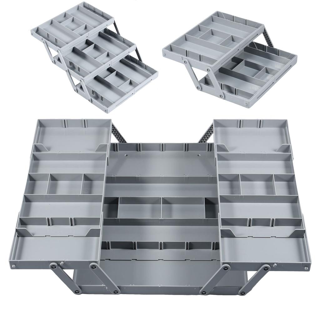 2/3 Tier Foldable Drawer Organizer Expandable Desk Organizer Trays with Adjustable Compartments for Office,Kitchen Supplies