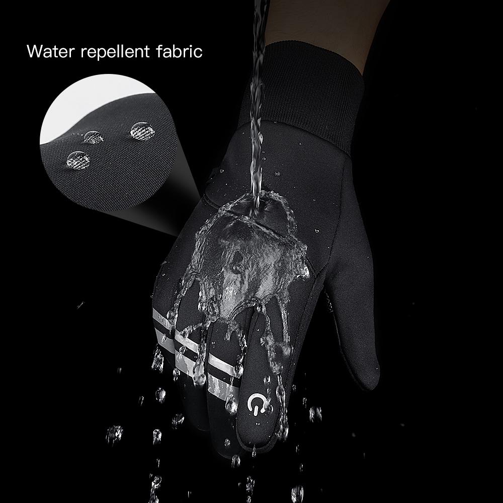 Reflective Waterproof Winter Warm Cycling Gloves for Men Women Touchscreen Thicken Sports Ski Gloves for Snow Running Motorcycle