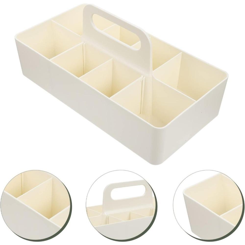 Multi-functional Handle Sectional Tray Container Segmented Desktop Storage Box  Cosmetics