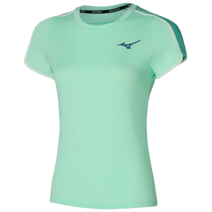 

Mizuno Модная Универсальная Мягкая Удобная Футболка Реглан с Коротким Рукавом Женские Топы Синий Зеленый 62GAC20130