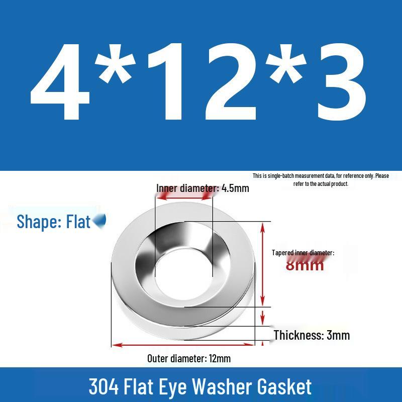 304 Stainless Steel Fisheye Gasket: M3-M10 Bowl Type Washer with Countersunk Hole
