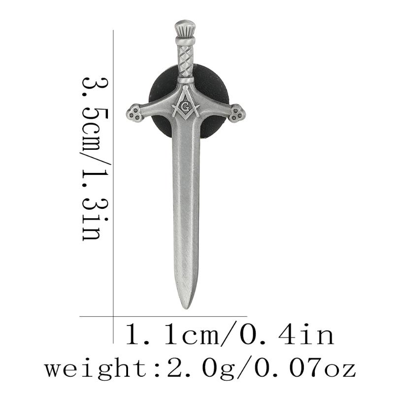1 Peça Design de Cabeça de Leão Solar Emblema Maçônico Broches Insígnia Maçônica Emblema Maçônico Vintage Broches em Forma de Espada