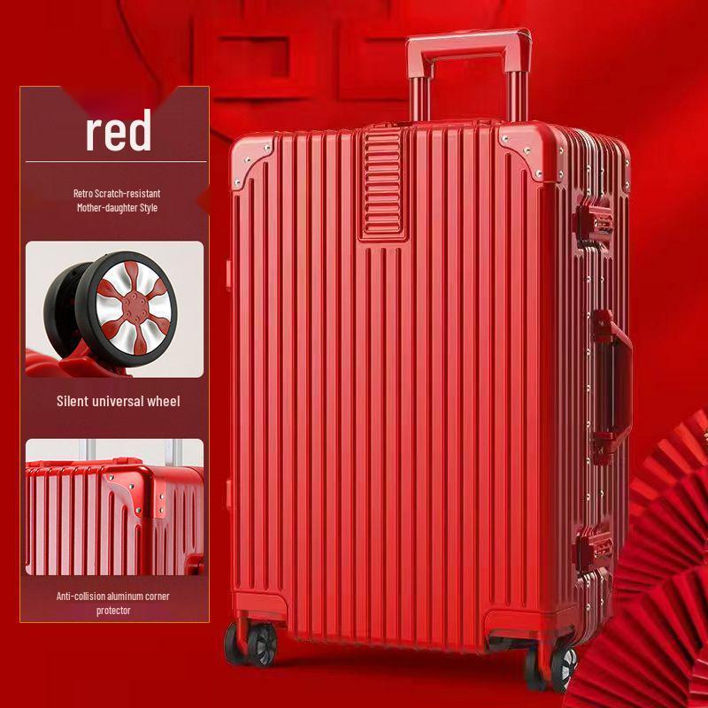 Bright Red Wedding Suitcase with Combination Lock - Perfect for Honeymoon Travel