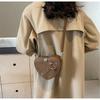 Y2K Heart Shape Shoulder Bags Versatile Small Rivet Crossbody Bag Solid Color PU Leather Bags for Women Girl Trendy Bag