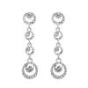Stud Earrings Circle Dangle Dazzling Rhinestone Women Long Drop Ear Studs Jewelry for Wedding