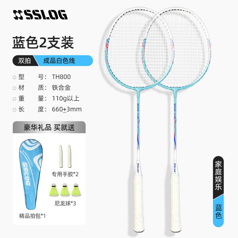Badminton Rackets Set 2 Pcs Adults Kids Beginners Training Lightweight Durable
