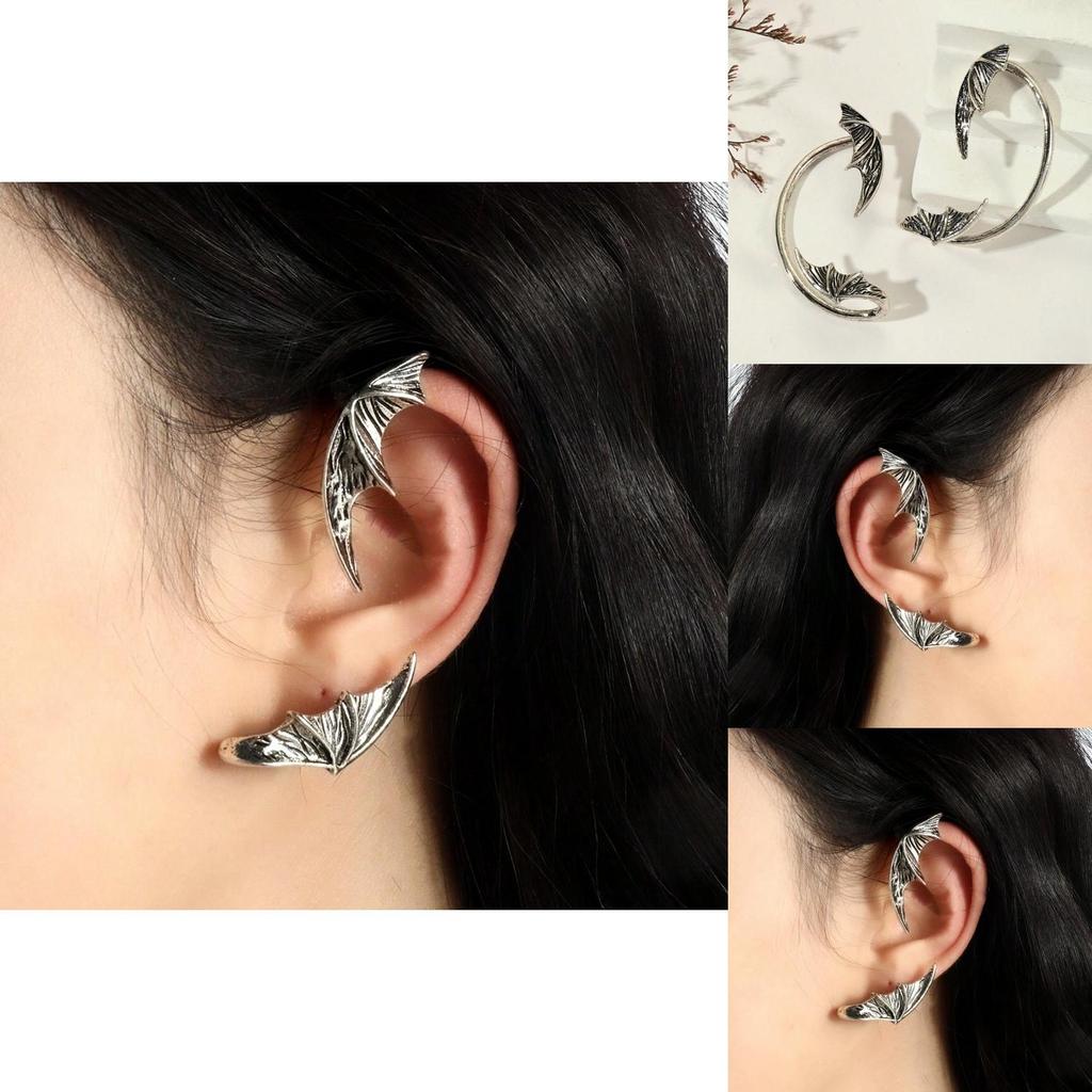 Halloween Bat Earrings Punk Retro Alloy Pendant For Female Fashion